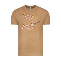 Vintage Camel cherry blossom sakura with bird Vintage Tee - artisFamous