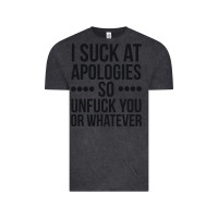 Vintage Black i suck at apologies so unfuck you or whatever swearing black Vintage Tee - artisFamous