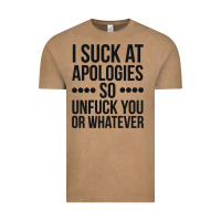 Vintage Coffee i suck at apologies so unfuck you or whatever swearing black Vintage Tee - artisFamous