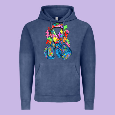 Autism Awareness With Boxing Gloves Vintage Hoodie Designed By Nancycooperartshop