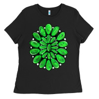 Black green gemstone Ladies Tee - RanaPortraitStore