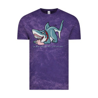 Cloud Purple Sharkdog Sticker Vintage Tee - artisFamous
