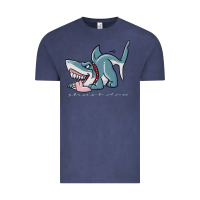Vintage Denim Sharkdog Sticker Vintage Tee - artisFamous