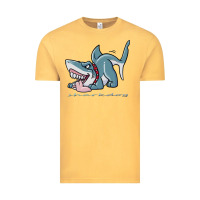 Vintage Mustard Sharkdog Sticker Vintage Tee - artisFamous