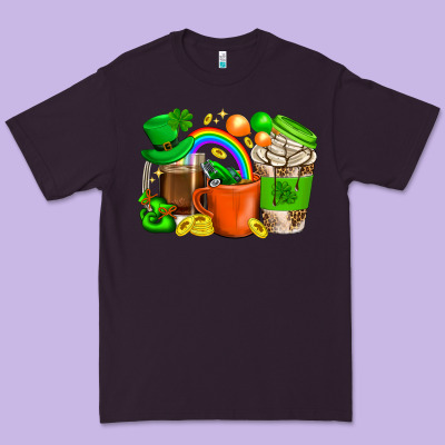 St. Patricks Day Coffee Cups Premium Tee Designed By Bundleandbundleshop