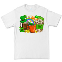 White St. Patricks Day Coffee Cups Premium Tee - BundleAndBundleShop