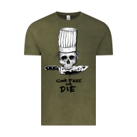 Vintage Olive bourdain cook free or die Vintage Tee - artisFamous