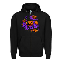 Black halloween pumpkin patch  1 Zipper Hoodie - BundleAndBundleShop