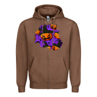 Chestnut halloween pumpkin patch  1 Zipper Hoodie - BundleAndBundleShop