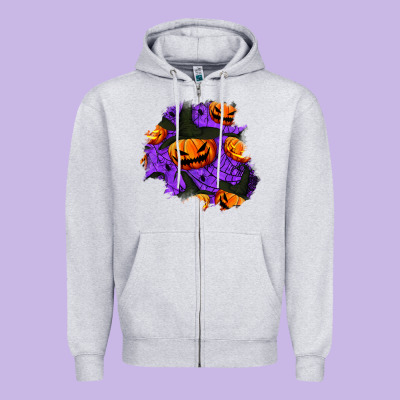 Halloween Pumpkin Patch  1 Zipper Hoodie Designed By Bundleandbundleshop