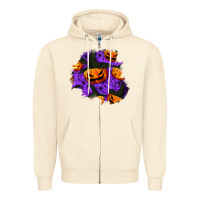 Sandshell halloween pumpkin patch  1 Zipper Hoodie - BundleAndBundleShop