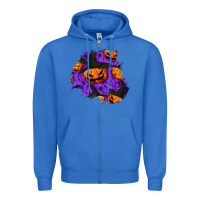 True Royal halloween pumpkin patch  1 Zipper Hoodie - BundleAndBundleShop