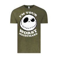 Vintage Olive j.a.c.k  skel.ling.ton  worst nightmare t shirt Vintage Tee - artisFamous