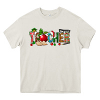 Cream christmas teacher Heavy Core Tee - NancyCooperArtShop