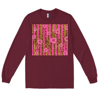 Burgundy glitter pink stripe leopard pattern with flowers Long Sleeve Tee - TumblerDesignByShophia