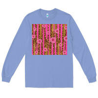 Colony Blue glitter pink stripe leopard pattern with flowers Long Sleeve Tee - TumblerDesignByShophia