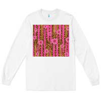 White glitter pink stripe leopard pattern with flowers Long Sleeve Tee - TumblerDesignByShophia