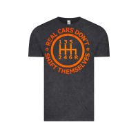 Vintage Black real cars dont shift themselves Vintage Tee - artisFamous