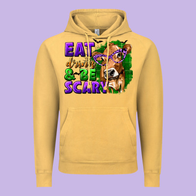 Eat Drink And Be Scary With Halloween Vintage Hoodie Designed By Texasbilliewilder