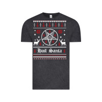 Vintage Black hail santa ugly christmas sweater   sweatshirt Vintage Tee - artisFamous