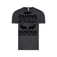 Vintage Black funny fishing and hunting Vintage Tee - artisFamous