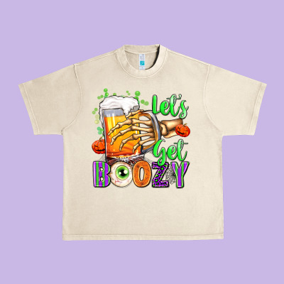 Lets Get Boozy Urban Heavy Tee Designed By Texasbilliewilder