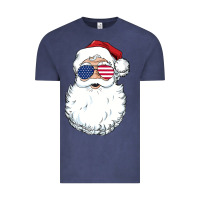 Vintage Denim santa claus  u.s.a sunglasses christmas in july santa Vintage Tee - artisFamous