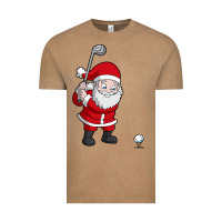 Vintage Coffee santa claus golf christmas golfer golfing gift Vintage Tee - artisFamous
