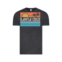 Vintage Black santa c.r.u.z cali sunset 70s 80s surfer summer sun Vintage Tee - artisFamous
