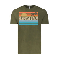 Vintage Olive santa c.r.u.z cali sunset 70s 80s surfer summer sun Vintage Tee - artisFamous