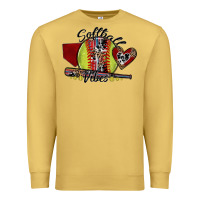 Antique Gold softball vibes Premium Sweatshirt - SublimationCraftShop