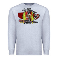 Heather Grey softball vibes Premium Sweatshirt - SublimationCraftShop