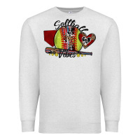 Oatmeal Heather softball vibes Premium Sweatshirt - SublimationCraftShop