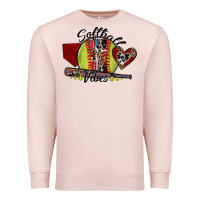 Pale Pink softball vibes Premium Sweatshirt - SublimationCraftShop