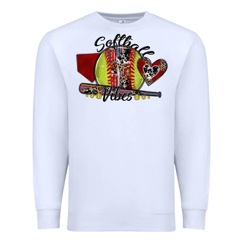 Softball Vibes Premium Sweatshirt by SublimationCraftShop | Teevron