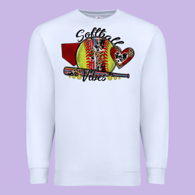 Softball Vibes Premium Sweatshirt Designed By Sublimationcraftshop