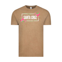 Vintage Coffee santa c.r.u.z cali  floral hibiscus flower Vintage Tee - artisFamous