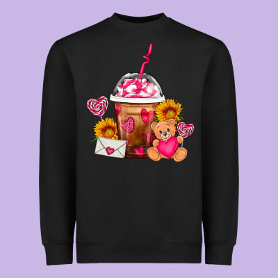 Valentines Day Frappe Coffee Heavyweight Sweatshirt Designed By Fadigitalartstudio