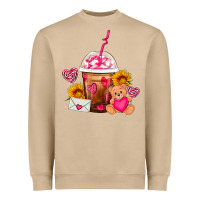 Mushroom Valentines Day Frappe Coffee Heavyweight Sweatshirt - FaDigitalArtStudio