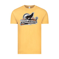 Vintage Mustard new england black wolves Vintage Tee - artisFamous