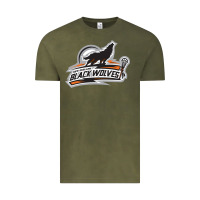 Vintage Olive new england black wolves Vintage Tee - artisFamous