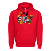 Red Just Pray Zipper Hoodie - FaDigitalArtStudio