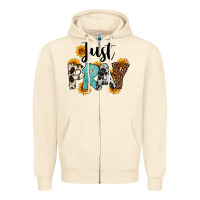 Sandshell Just Pray Zipper Hoodie - FaDigitalArtStudio