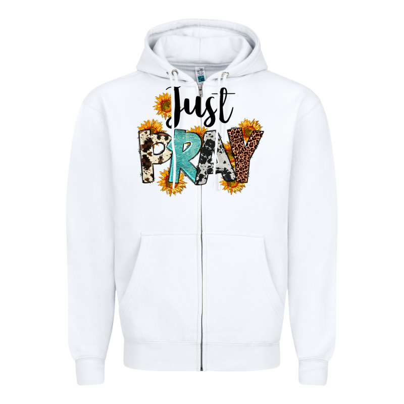 Just Pray Zipper Hoodie by FaDigitalArtStudio | Teevron