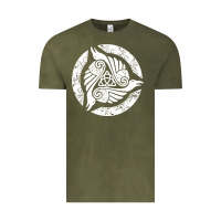 Vintage Olive celtic trinity knot crow spiritual mandala Vintage Tee - artisFamous
