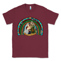 Burgundy holy family rainbow Classic Tee - RanaPortraitStore