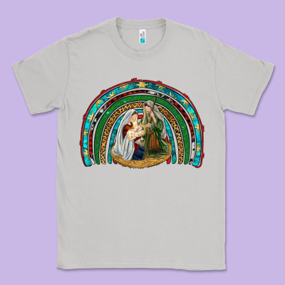 Holy Family Rainbow Classic Tee Designed By Ranaportraitstore