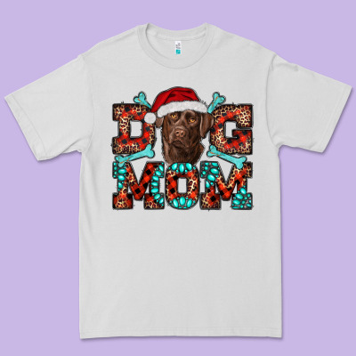 Dog Mom Christmas With Labrador Premium Tee Designed By Ranaportraitstore
