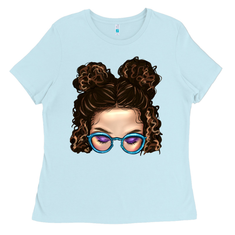 Messy Bun Mom And Glitter Glasses Ladies Tee by BundleAndBundleShop | Teevron