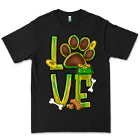 Black Tie dye St. Patrick's Day love dog paw Premium Tee - BundleAndBundleShop